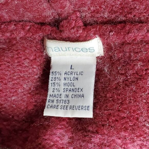 Maurices Women’s L Striped Knit Sweater Hoodie Pullover Wool Blend - Picture 5 of 6